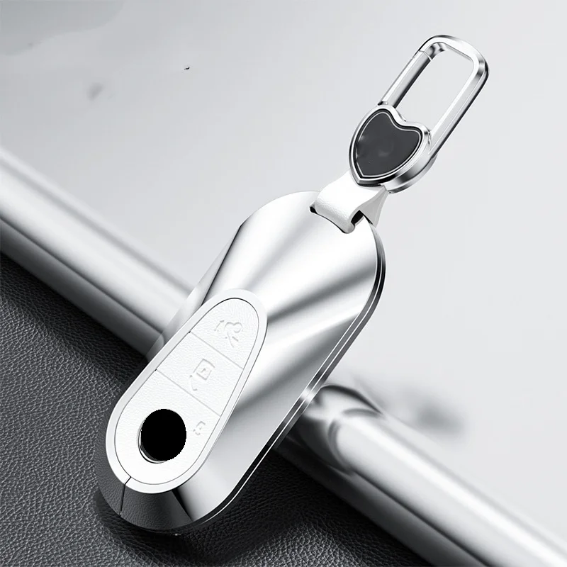 

Zinc Alloy+ Leather Car Key Fob Cover Case For Mercedes Benz 2021 C Class S Class W223 S350 S400 S450 S500 C200 C260 2021