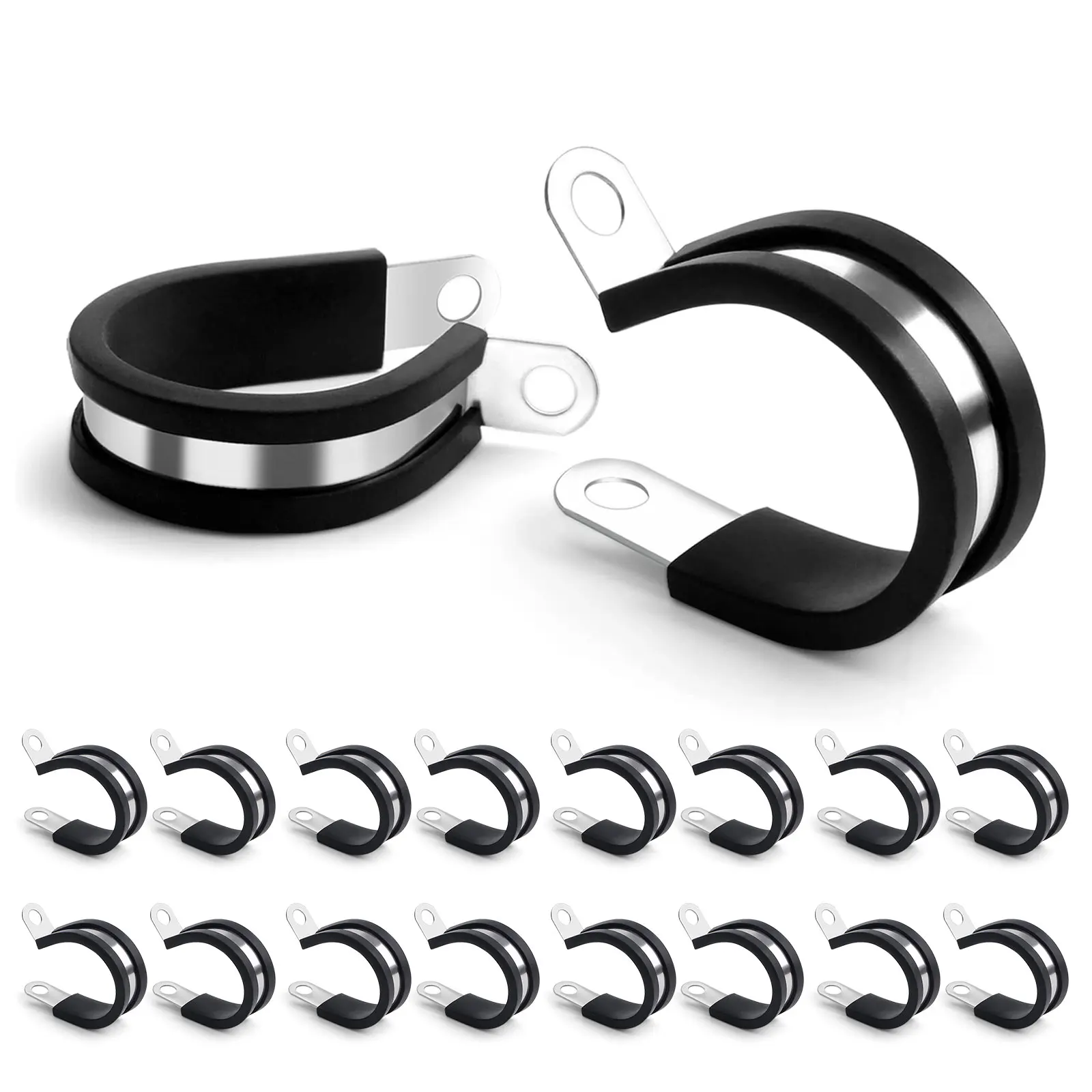 

10 шт. кабельные зажимы, зажимы из нержавеющей стали 304, резиновая подушка, мягкая изолированная проволочная линия, трубка, фиксированный кронштейн, металлический зажим