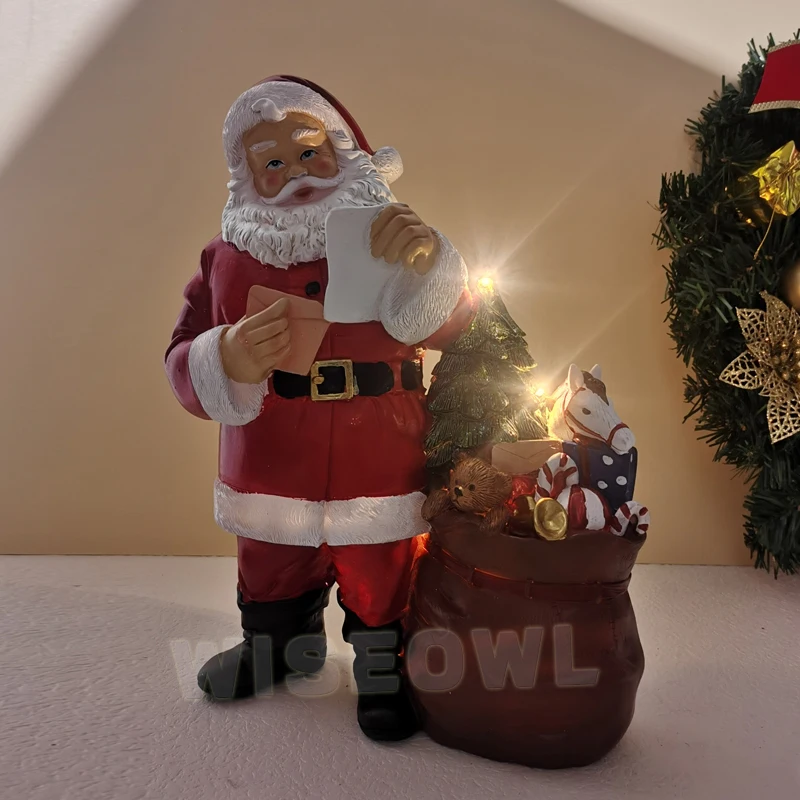 

Christmas Decoration Accessories Figurines Home Room Office Desk Ornament Statue Santa Claus Doll 2023 New Year Seasonal Gift