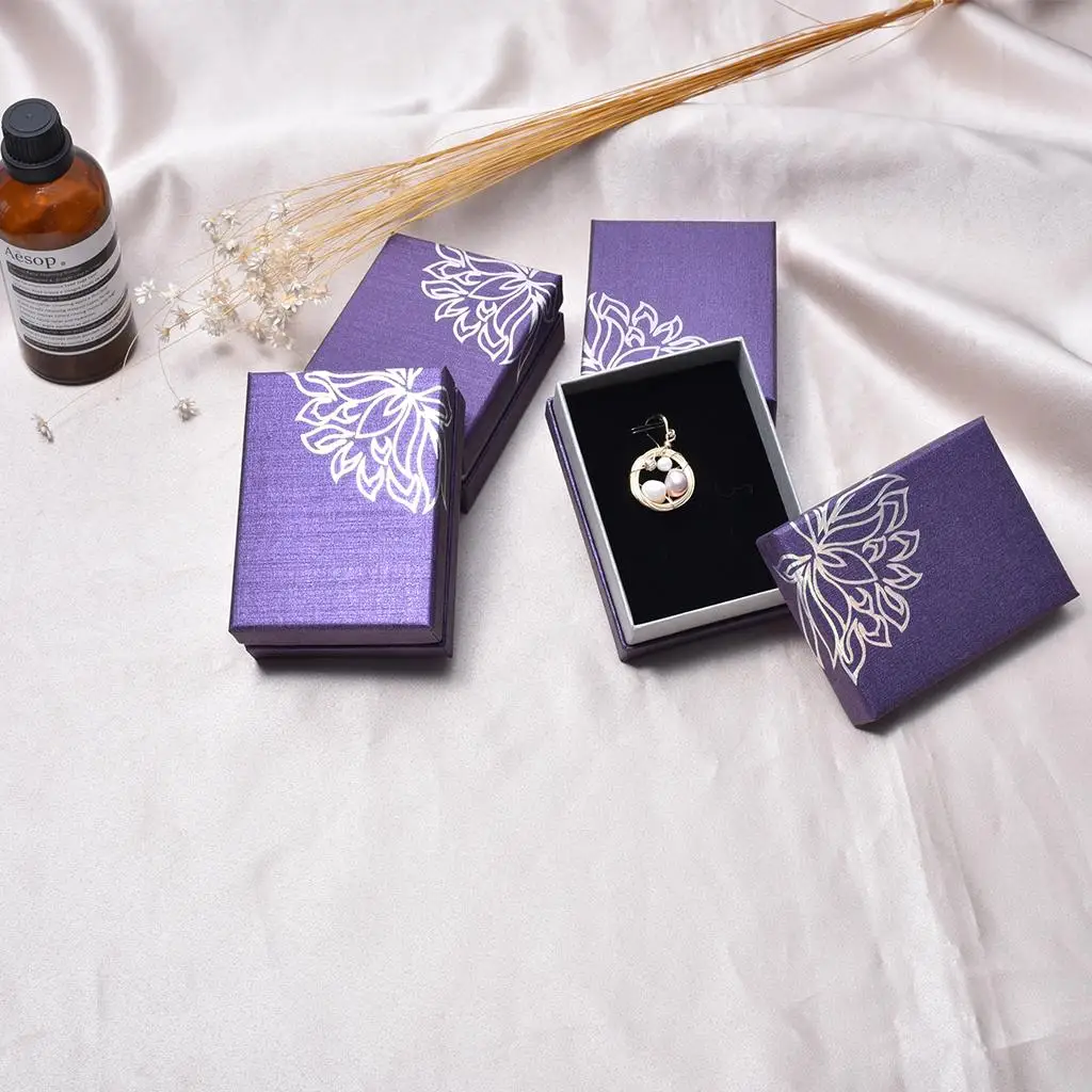 

18x Flower Printed Cardboard Box Jewelry Gifts Packing Wrapping Case