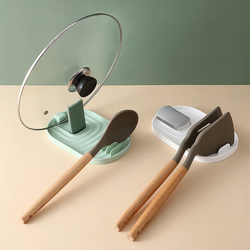 

Silicone Kitchen Spoon Holders Fork Rack Pot Lid Shelf Organizer Chopsticks Rest Non-slip Pad Storage Accessories