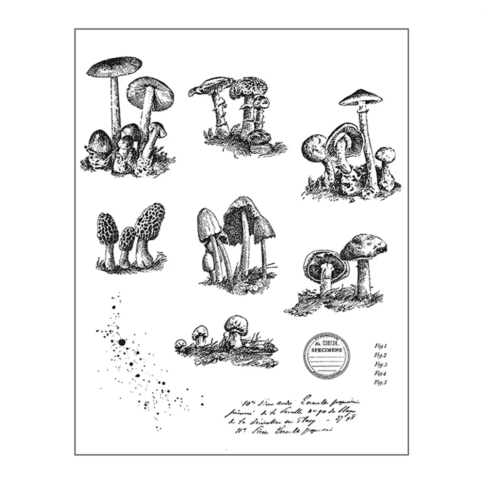 

2022 New Poisonous Mushrooms Clear Silicone Stamp for DIY Scrapbooking Embossing Decoration Album Card Rubber Stamps 11*16