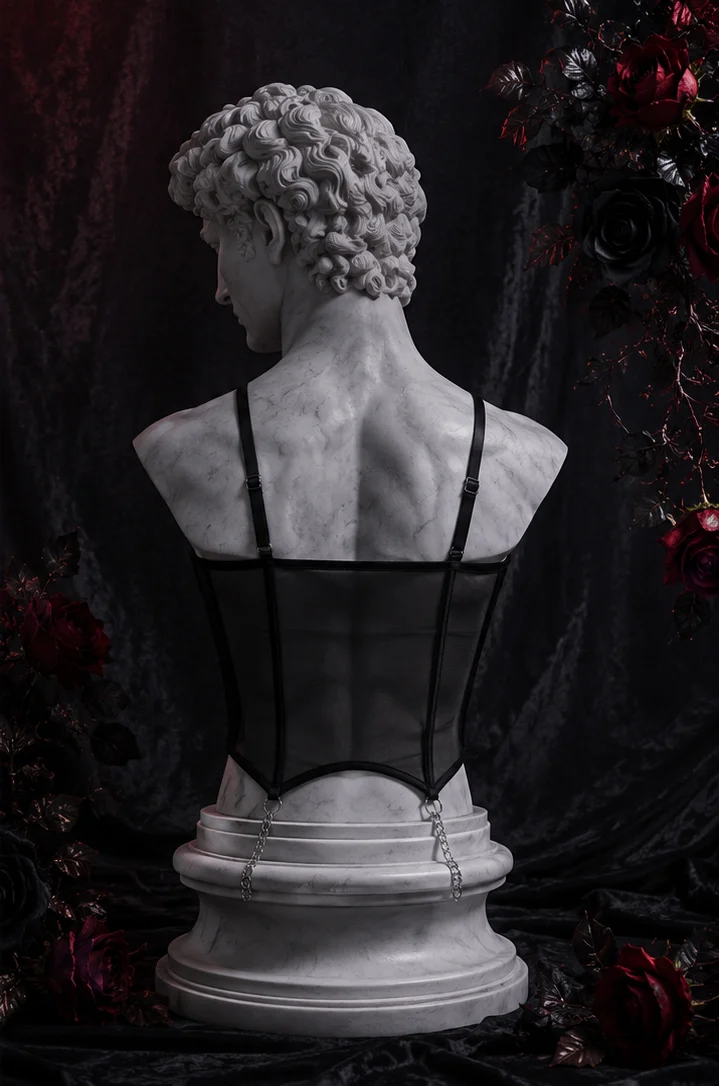 Фото 【Fragments.One choice, no more choices.】Сексуальный укороченный топ Edgy Sheer Y2K, черный модный женский жилет, моделирующий форму груди. №3