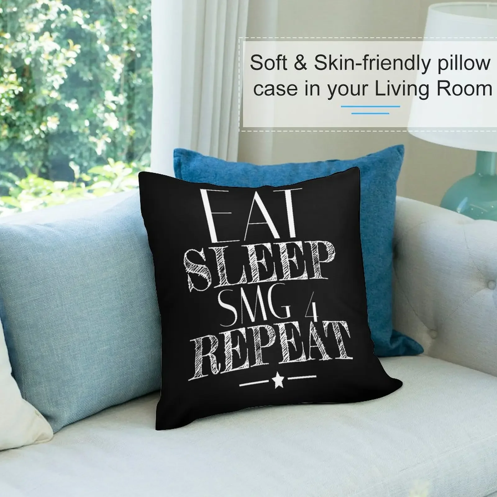 Eat Sleep Smg4 Повторите декоративную подушку Наволочки Декоративные подушки Домашний