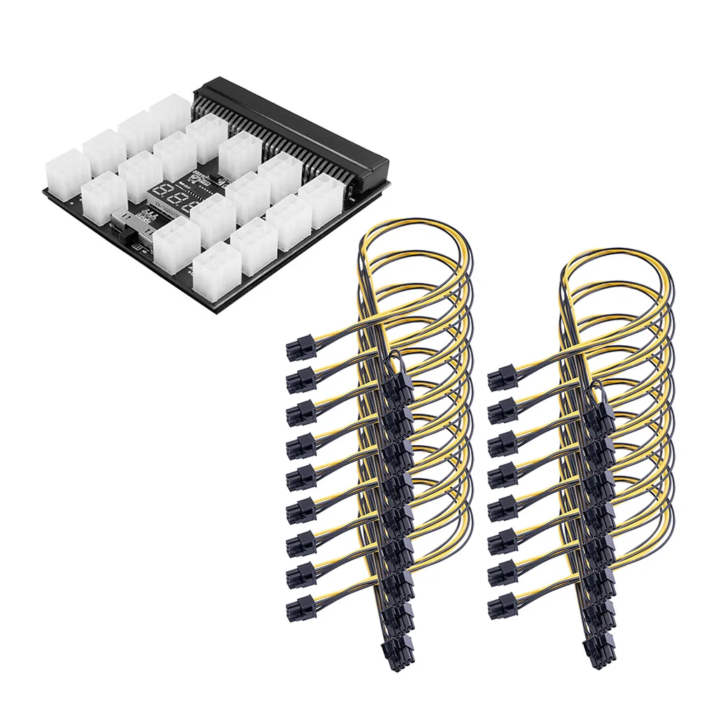 

17 Ports Power Module Breakout Board for Server Converter Voltage Display 750W-1200W Circuitboard Adapter Kit Accessory