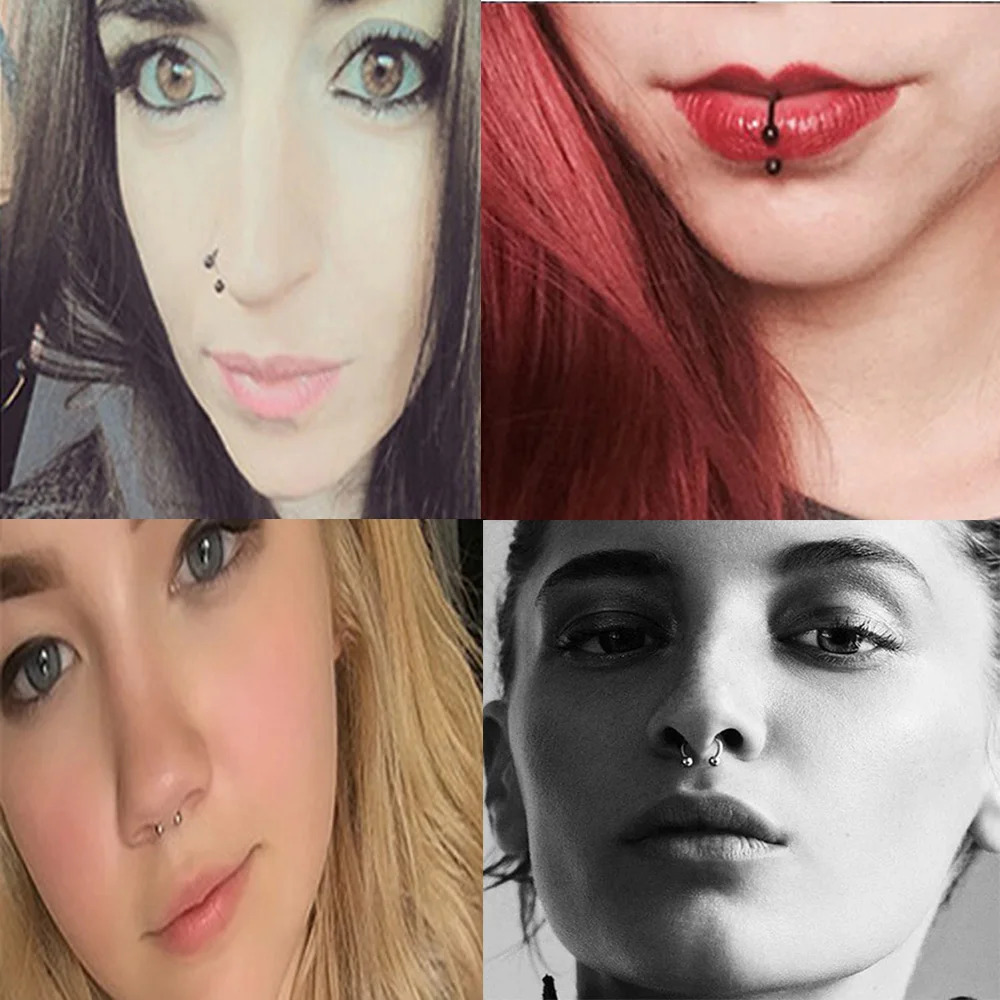 Металлическое кольцо в форме подковы для носа C-образный зажим перегородка губ