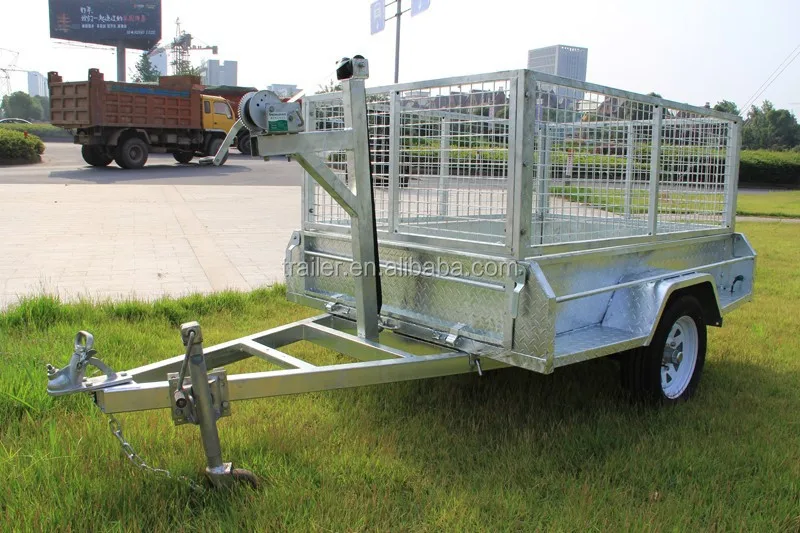 

Single Axle Winch Tipping Cage Box Car Trailer 4x6 5x8 6x12 remolque