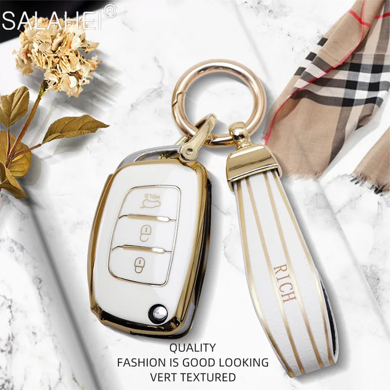 

TPU Car Key Cases Cover Shell Fob For Hyundai Creta I10 I20 Tucson Elantra Santa Fe 2016 2017 Interior Accessories Keychain