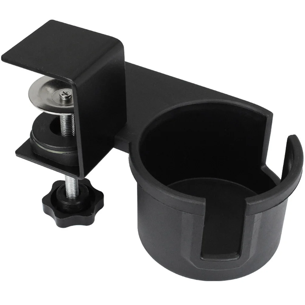 

Clip On Desk Cup Holder Water Glass Table Side Coffee Mug Edges Rotary Beverage