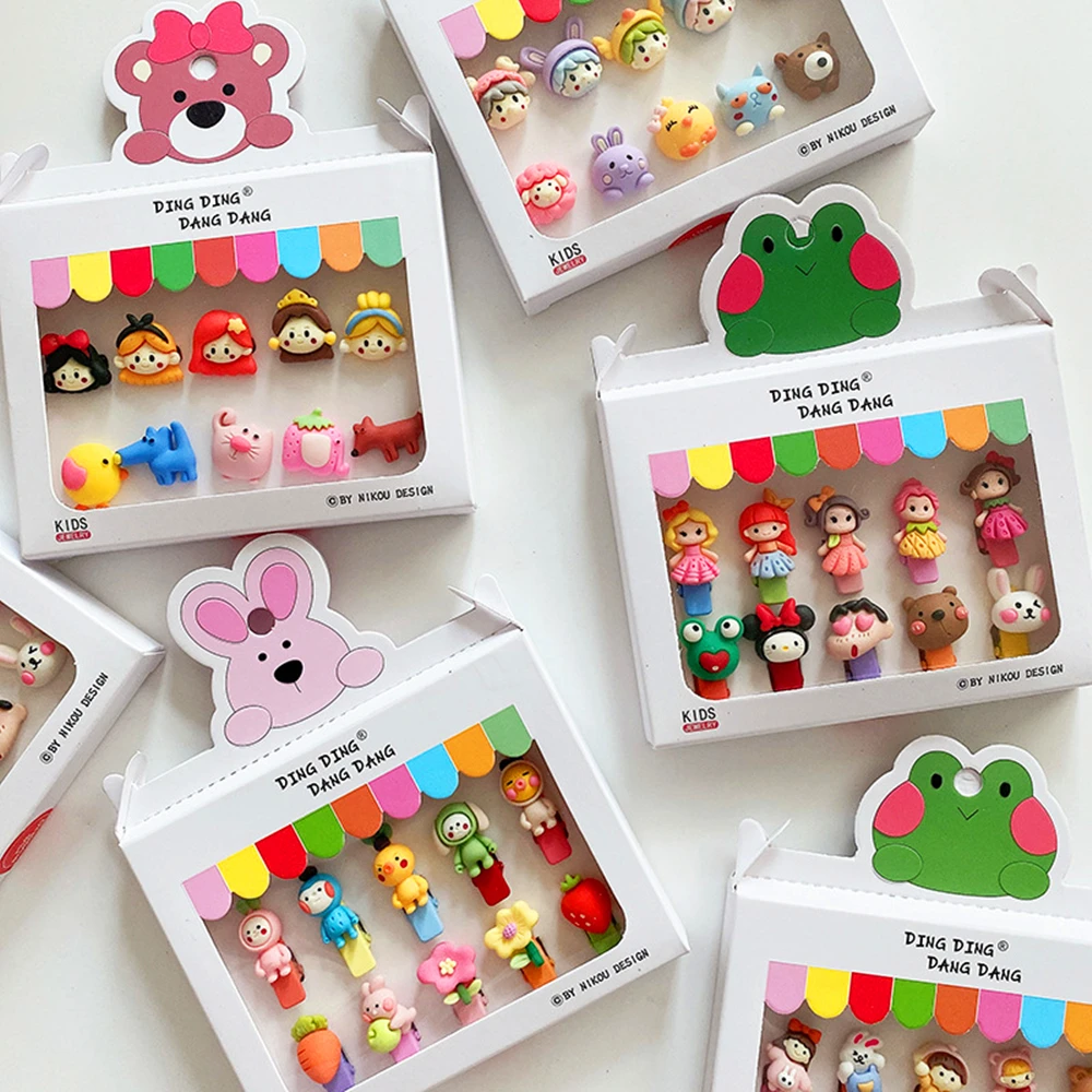 

10pcs/Box Hair Band Hair Accessories Small Princess Hair Rope Cute Cartoon Hairpins Girls Hair Band Children's Hair Clip