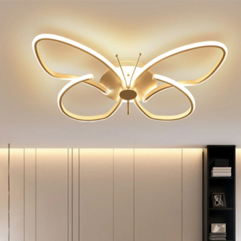 

2022 Sales Leading Ceiling Lights Butterfly Shape Led Lamps Dimmable Childrens Room Home Decor Lamp Shade Bedroom Kitchen Luces
