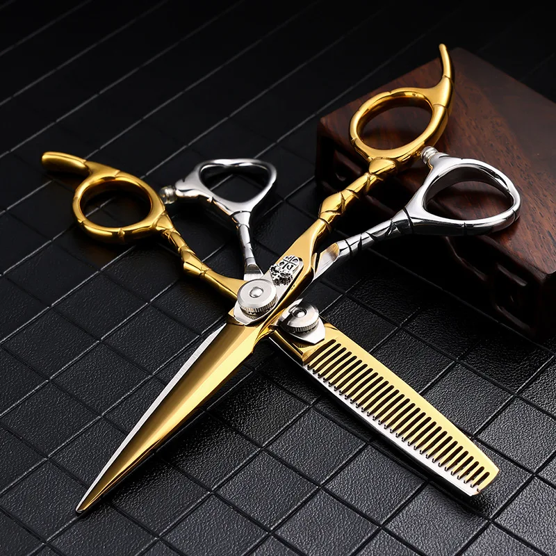 

Professional 6 Inch Barber Shop 9Cr Black White Hair Scissor 25-30% V-tooth Thinning Scissors Cutting Clipper Haircut Shears
