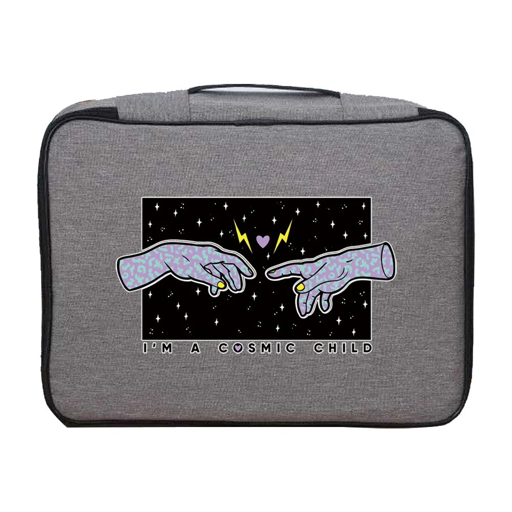 Document Bags Handbags Unisex Travel Credentials Credit Card Luggage Storage Bag Hand Print Waterproof Documents Organizer Case