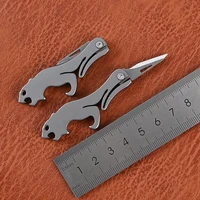 edct4c titanium alloy mini knife sharp demolition express knife keychain pendant folding knife unboxing knife bottle opener