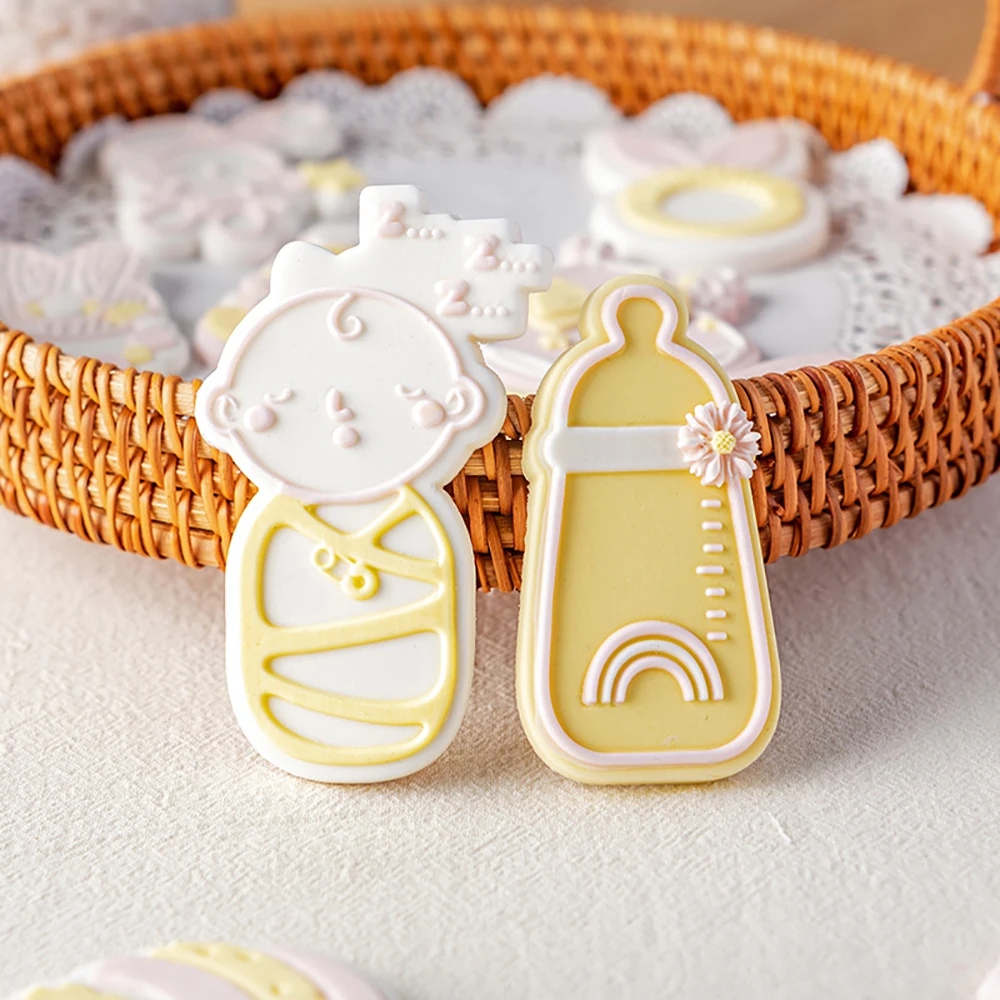 

Girl Baby Shower Cake Decorating Tools Cookie Stamp Embosser Biscuit Cutter Fondant Sugarcraft Cookie Cutters Mold Cake Mould