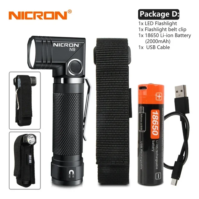 NICRON N9 тактический фонарик 1000LM