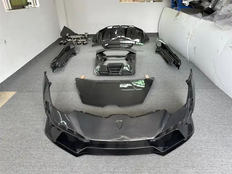 Фото Комплект обвеса KQX Tecnica Style из карбона для Lamborghini Huracan LP580 LP610 EVO Tecnica K: бампер, капот, боковые юбки, выхлопная система №3