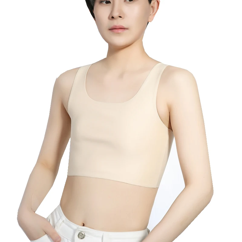 HaleyChan Seamless Comfortable Chest Binder Corset Top for Women's Tomboy Trans Lesbian Transgender FTM Crop Top Women Bralette