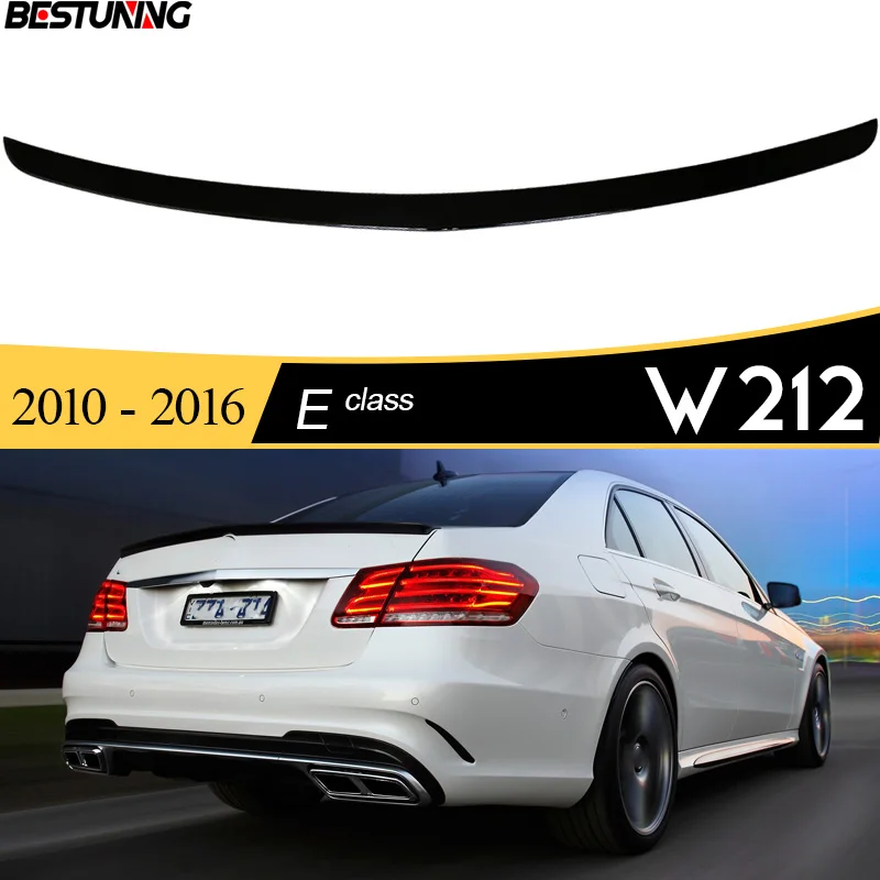 Спойлер W212 остекленный черный и Гидрографический задний спойлер из углеродного