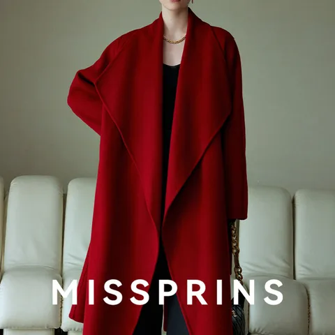 SHENGYAO Красное шерстяное пальто для женщин