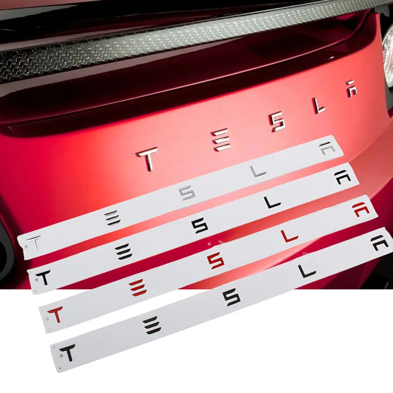 

4 цвета для Tesla 3 Y S X замена логотипа задней части багажника на замену наклейки с английским алфавитом на эмблему