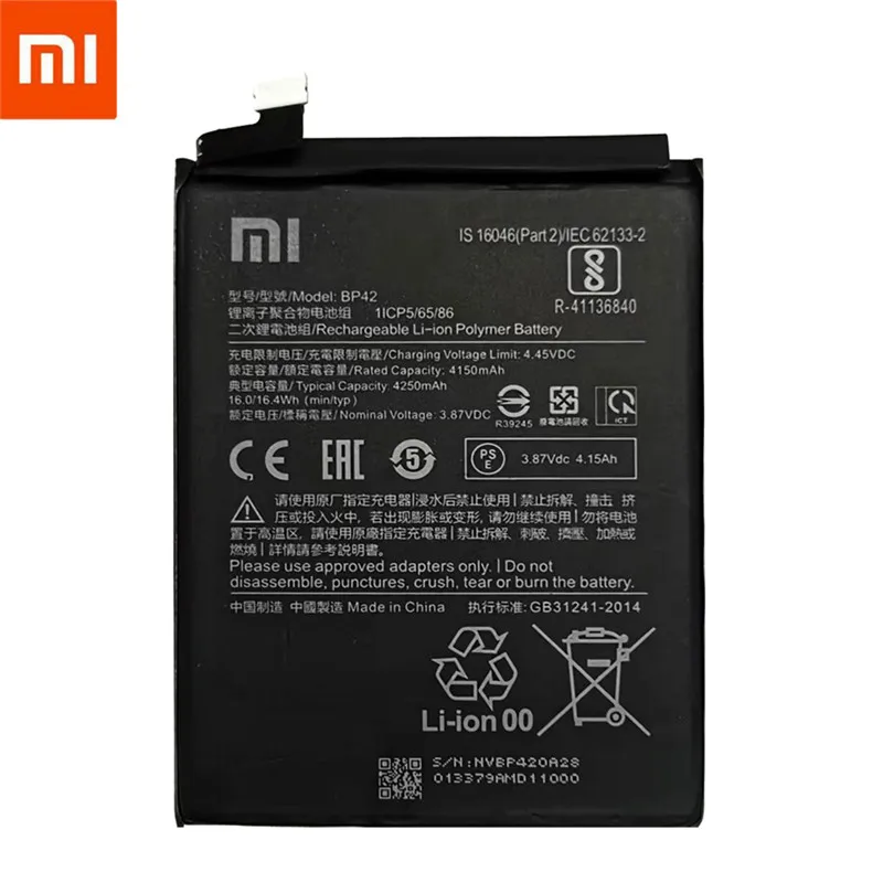 100% Original BP42 Battery For Xiaomi Mi 11 Lite BP42 Genuine Replacement Phone Battery Batteries Bateria 4250mAh With Tools