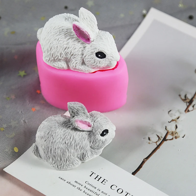 

3D Rabbit Mold Silicone Candle Mold Easter Bunny Cake Mold Fondant Cake Chocolate Desser Silicone Mould Mousse Cookie Making