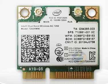 

Беспроводная сетевая карта для INTEL Dual Band Wireless-AC 7260 7260HMW 7260AC WIFI Bluetooth4.0 802.11ac 867M для HP SPS:710661-001