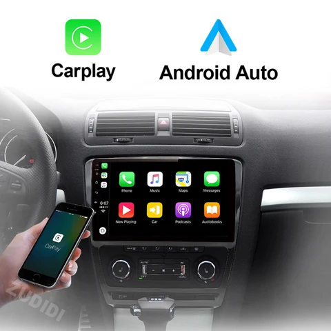 Автомобильное радио Android 16 для Skoda Octavia 2 A5 2004-2013, мультимедийный видеоплеер, навигация, 2Din, стерео DVD, Carplay, аудио головное устройство
