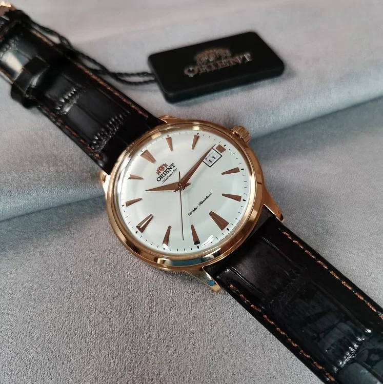 

Автоматические Мужские часы Dongfang Shuangshi FAC00002W0 Ретро зеркальные наручные часы из воловьей кожи цвета розового золота