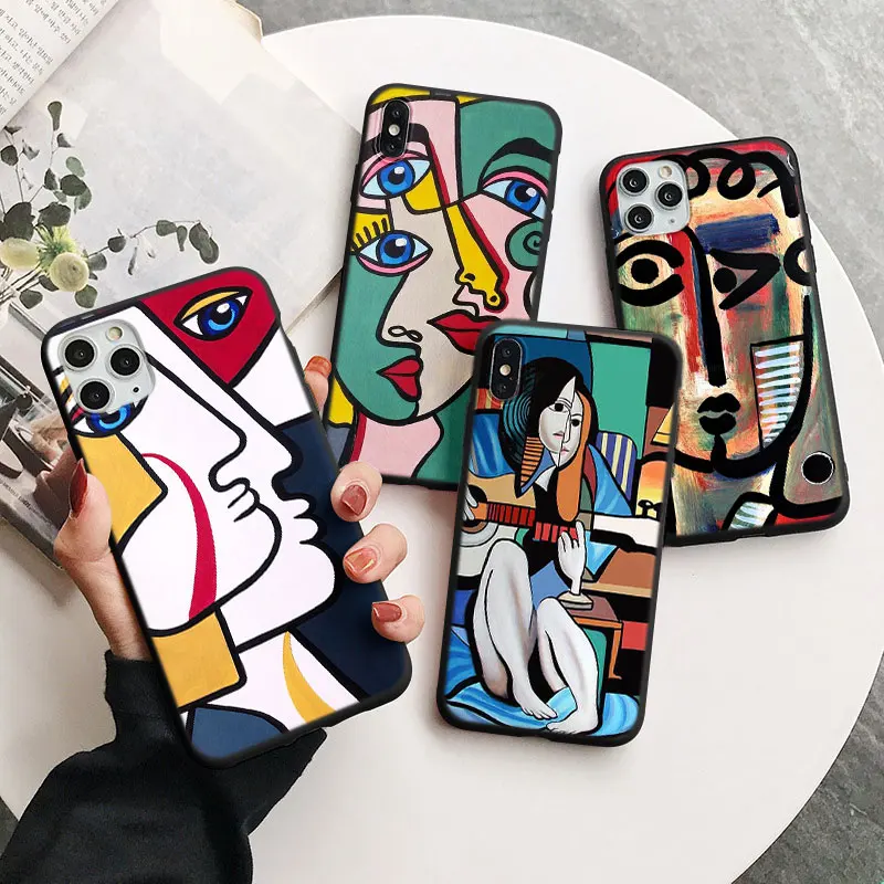 

For Google Pixel 6 Pro Picasso Abstract Art Line Painting Phone Case For Pixel 5 4 4a 3 3a Soft Silicone Covers Capa Protector