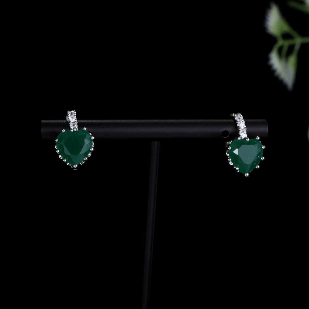 

Luxury Sweet Small Heart Round Cubic Zircon CZ Circle Hoop Earrings For Women Wedding Fashion Jewelry Trendy Party Earring E1130