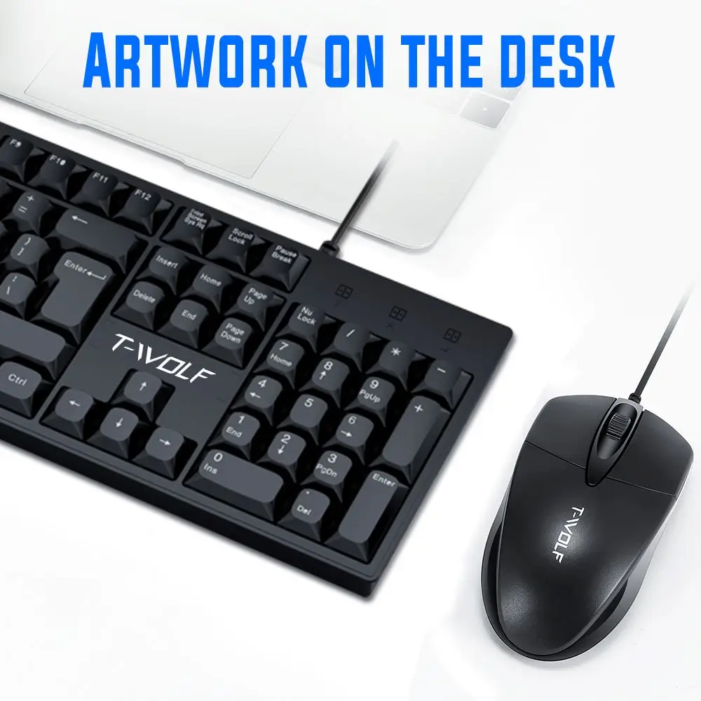 T-WOLF Проводная клавиатура и мышь для ноутбуков настольных компьютеров клавиши