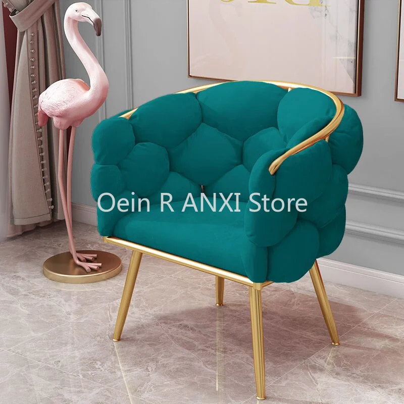 

Nordic Vanity Dining Living Room Chairs Arm Sofa Velvet Lazy Designer Chair Modern Salon Woonkamer Stoelen Home Furniture WKYZ