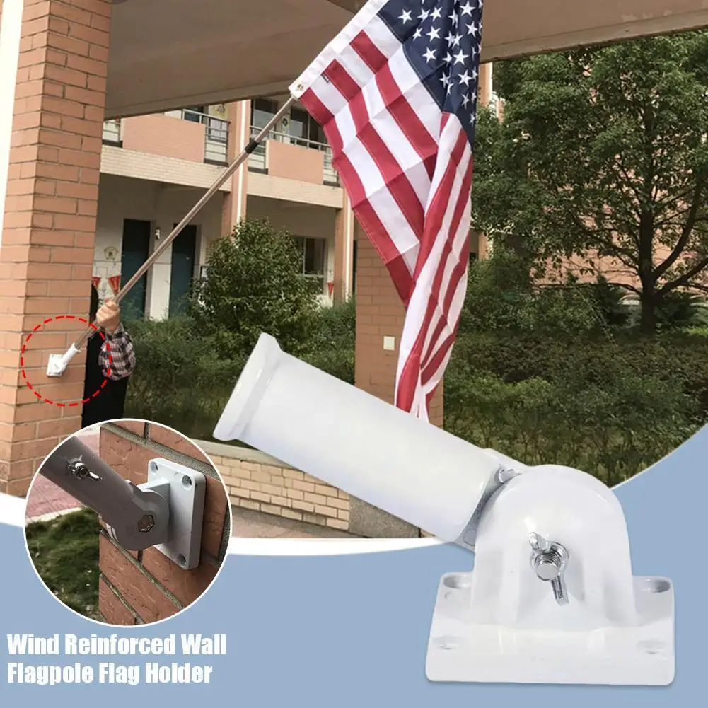 Купи Aluminum Flag Holder Kit 180 Degrees Adjustable Screwing Windsock Bracket Fixed Base Base Angle Windproof Flagpole Wall-mou I7t6 за 129 рублей в магазине AliExpress