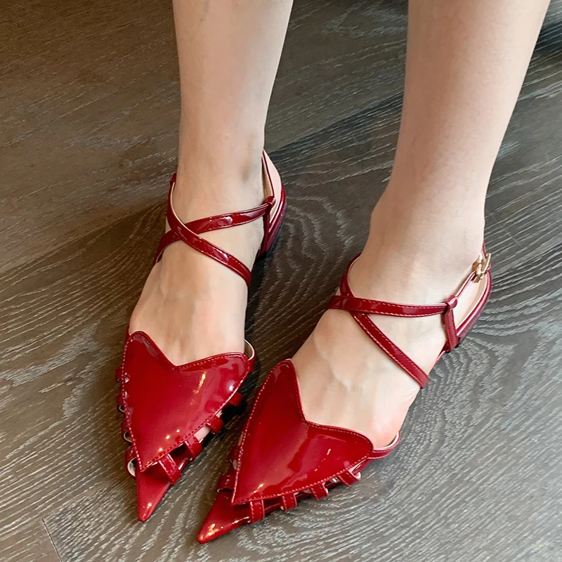 

Сандалии женские на плоской подошве, Элегантные повседневные уличные босоножки с ремешком и пряжкой, заостренный носок, мюли, лето 2022