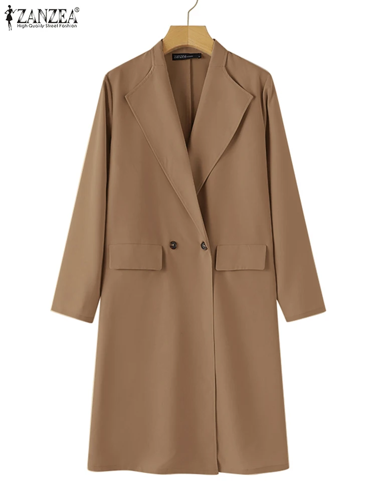 Женский блейзер на пуговицах с длинным рукавом и воротником лацканами