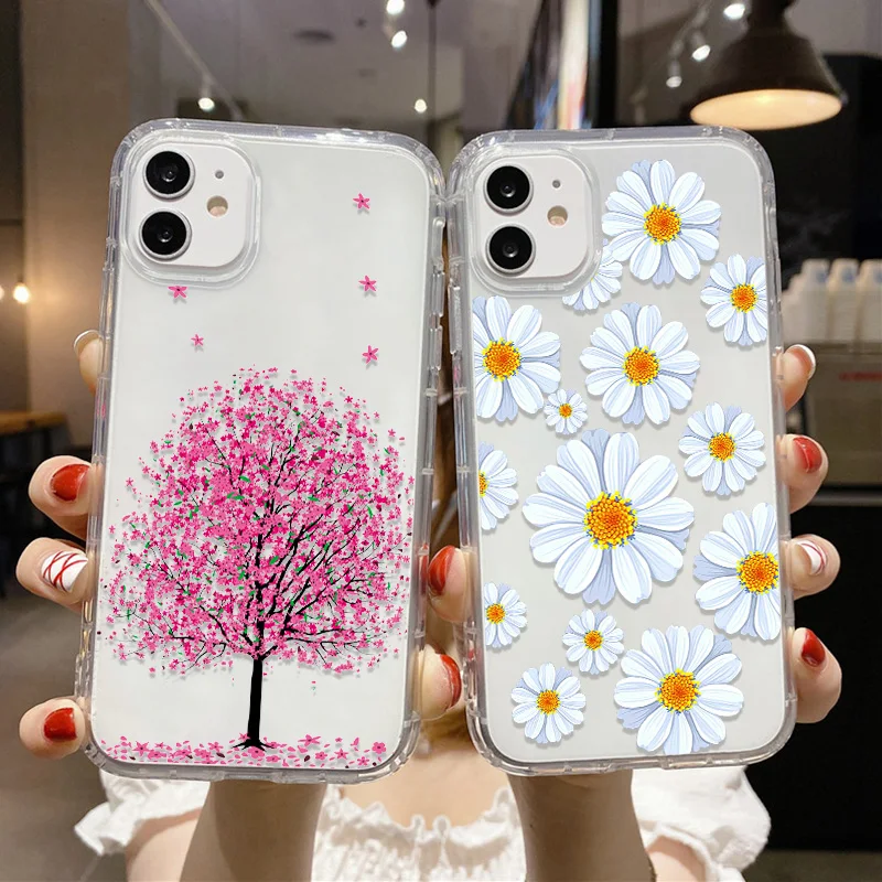 

Clear Flower Phone Case For Samsung A52S 5G Case A53 A52 A13 A22 5G A33 A73 A03S A12 A21S A31 A32 A50 A51 A70 A04S A54 A34 Cover