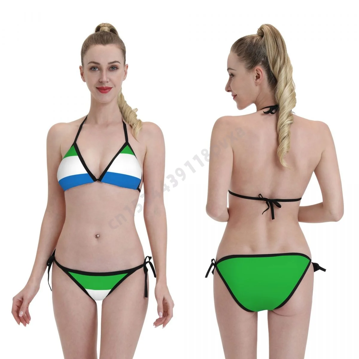 

Women Bikini Set Sierra Leone Flag Swimwear Mujer Girls Sexy Swimsuit Swimwear Micro Bikini Summer Bathing suit
