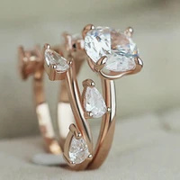 milangirl ring for women square zircon flower hollowing craft fashion jewelry friendship