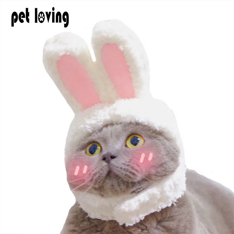

Funny Pet Dog Cat Cap Costume Bunny Rabbit Shape Headwear Hat Cute Photo Props For New Year Party Christmas Cosplay Accessories