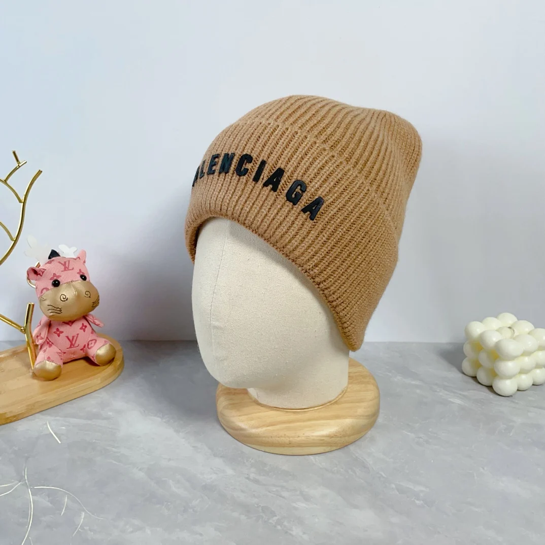 Шапка-бини вязаная эластичная Balenciaga женские зимние теплые вязаные шапки для