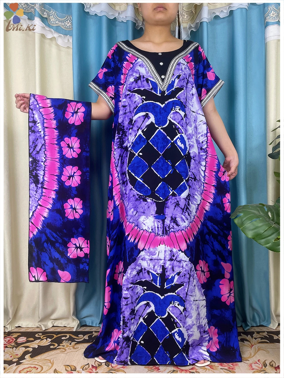 Мусульманское женское летнее платье с коротким рукавом свободное облегающее