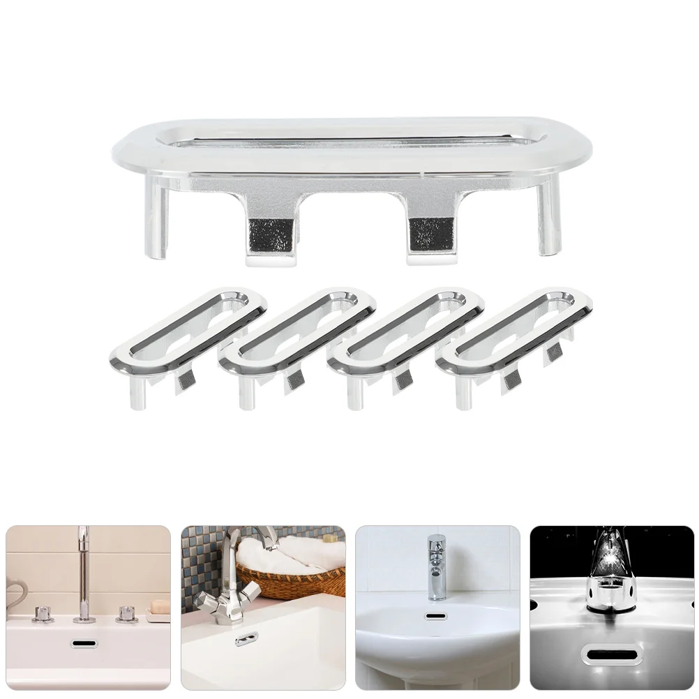 

5 Pcs Basin Overflow Hole Oval Sink Overflow Sink Ceramic Plastic Oval Drain Tub