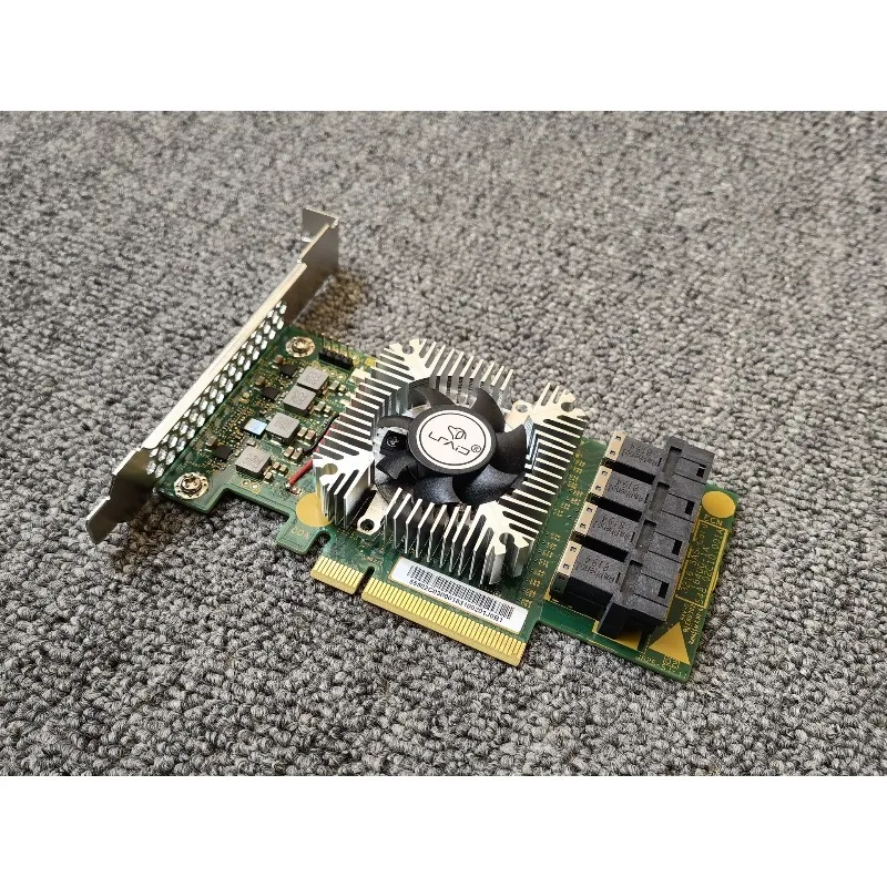 Фото Карта HBA Lsi 9305‑16i SAS3216 PCI‑E3.0 x8 12 Гбит/с, 16 портов, IT-режим, 4×SFF‑8643 для NAS TrueNAS Unraid, с модифицированным вентиляторным охлаждением №3