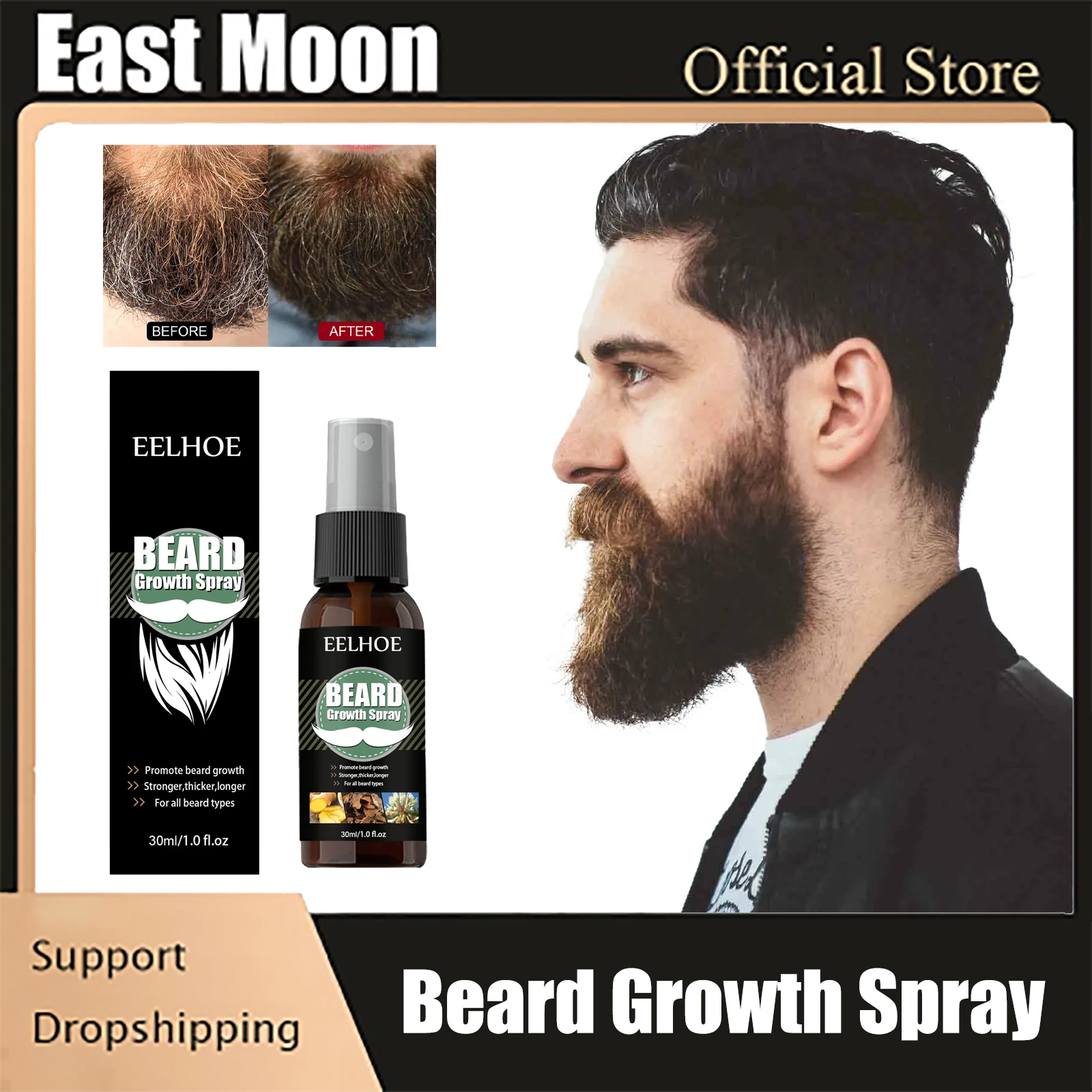 

Beard Growth Spray Nourishing Beard Root Enhancer Thicker Full Attractive Anti Hair Loss Mustache Regrowth Oil Hair Growth Fluid