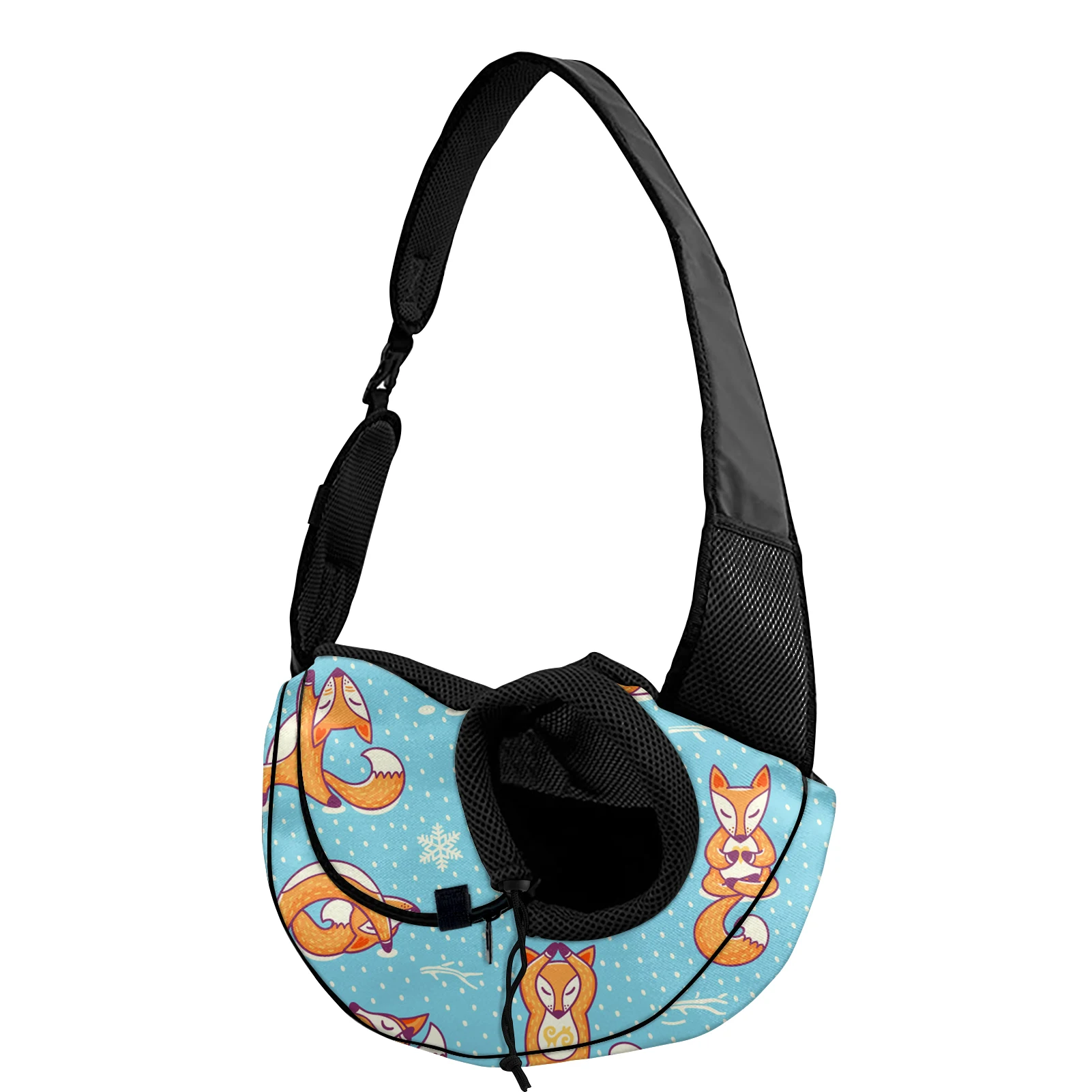 

Fox Pattern Pet Carrier Shoulder Bag Portable Fashion Single Sling Handbag Safety Breathable Outdoor Dog Satchel
