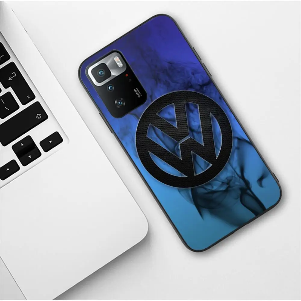 Volkswagen Car Logo New Fashion Phone Case for Redmi 9 9A 7A 10 8A 10A 8 Note 11 10S 7 11S Plus POCO X3 Pro Black Soft Covers