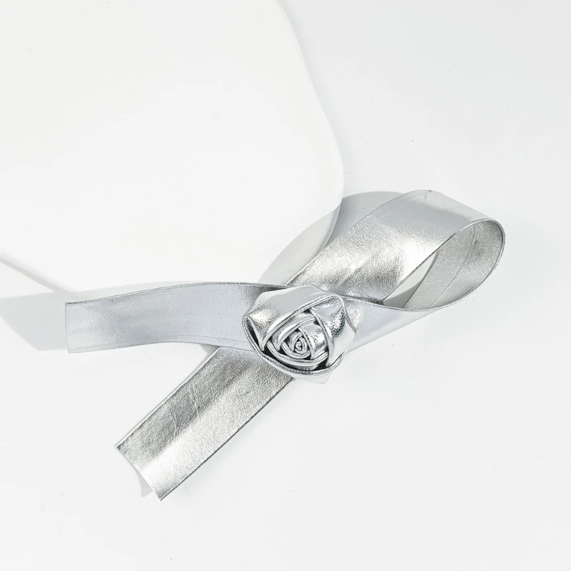 Заколки для волос с бантиками серебряные балетные банты 2000-х годов плоские