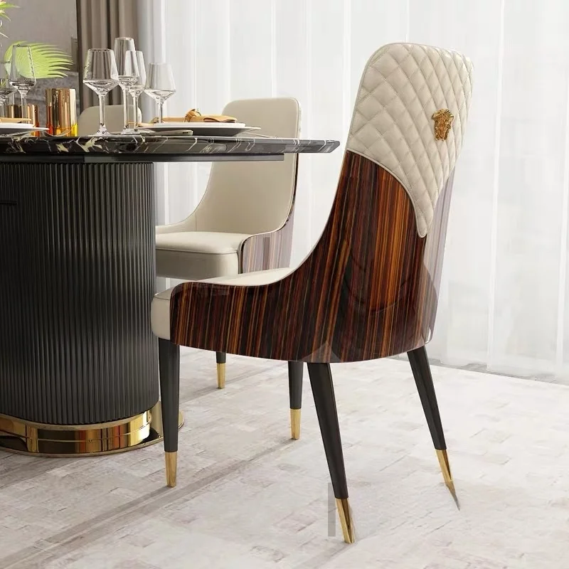 

Sillas de comedor personalizadas de cuero, muebles minimalistas y modernos parao de tablero curvo americano, de lujo, L